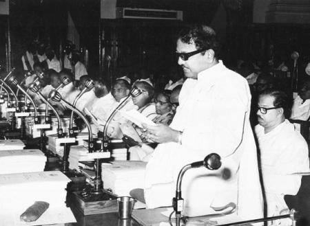 February 26, 1973- CM. Karunanidhi presents the budget for the year 1973-74